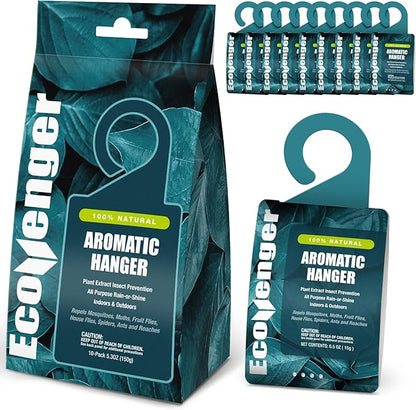 EcoVenger Pest Control Aroma Hanger 10-Pack Natural Peppermint/Cedar/Lemongrass Insect Repellent