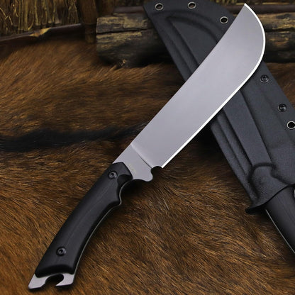 BA-KOR 5MM Full Tang (9CR18MOV) steel 14.1-inch chopping knife+K sheath&5.9-inch cerium igniter can