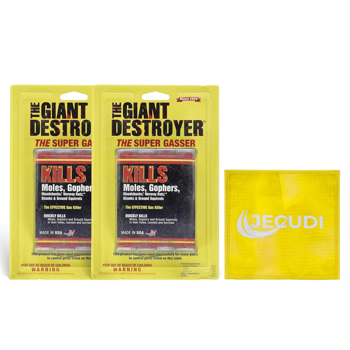 Giant Destroyer Smoke Bomb Gasser – Rodent & for Gophers, Moles, Groundhogs & Rats – 2 Pack (8
