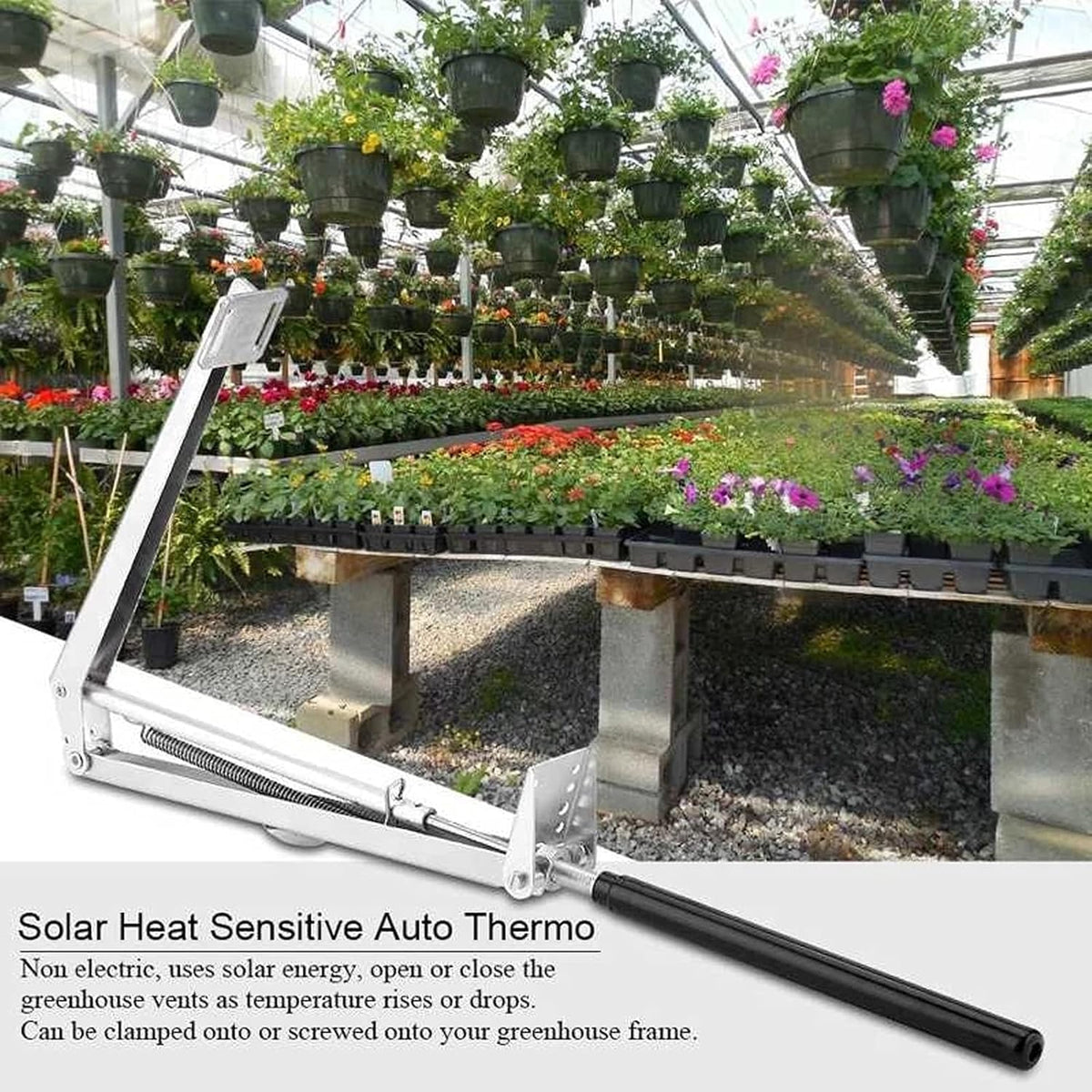 2X Auto Greenhouse Window Opener, Solar Heat Sensitive Auto Vent Opener, Roof Vent Opener Gardening
