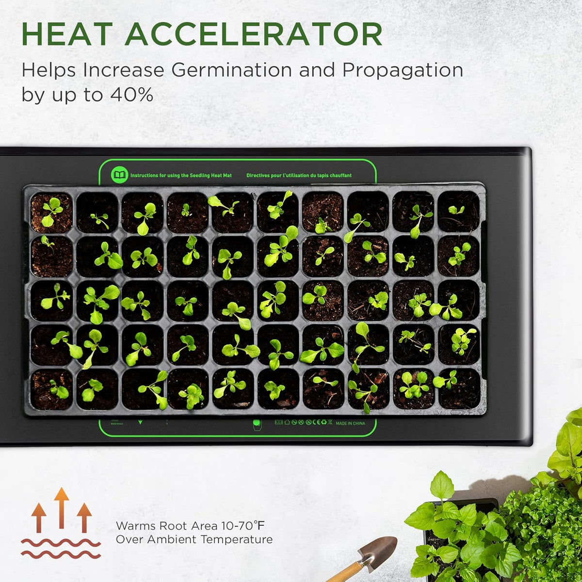 Seedfactor MET Certified Seedling Heat Mat, Adjustable Temperature, Waterproof, Durable Germination