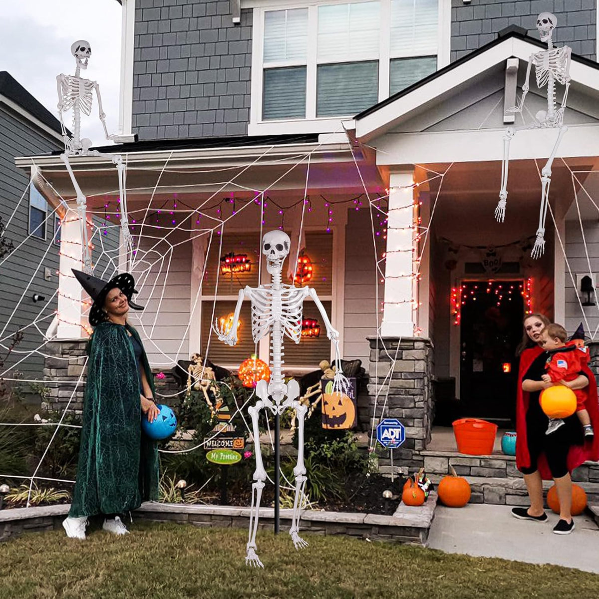 Halloween Skeleton, Realistic Life Size Skeleton with Movable Joints for Halloween Party Haunted