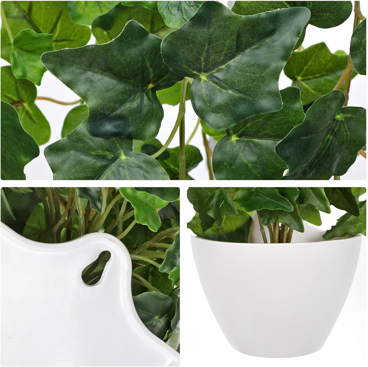 Hollyone Artificial Hanging Plants Wall Potted 47.2" Fake Ivy Vine Faux Ivy Leaves Hanging Greenery