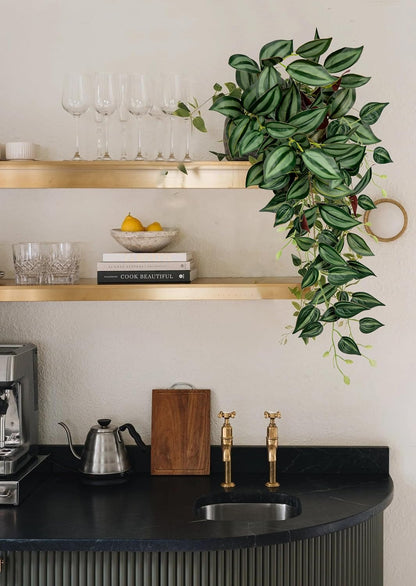DILATATA Fake Hanging Plants Artificial Hanging Plants 26" Faux Wandering Jew Hanging Leaves Plants