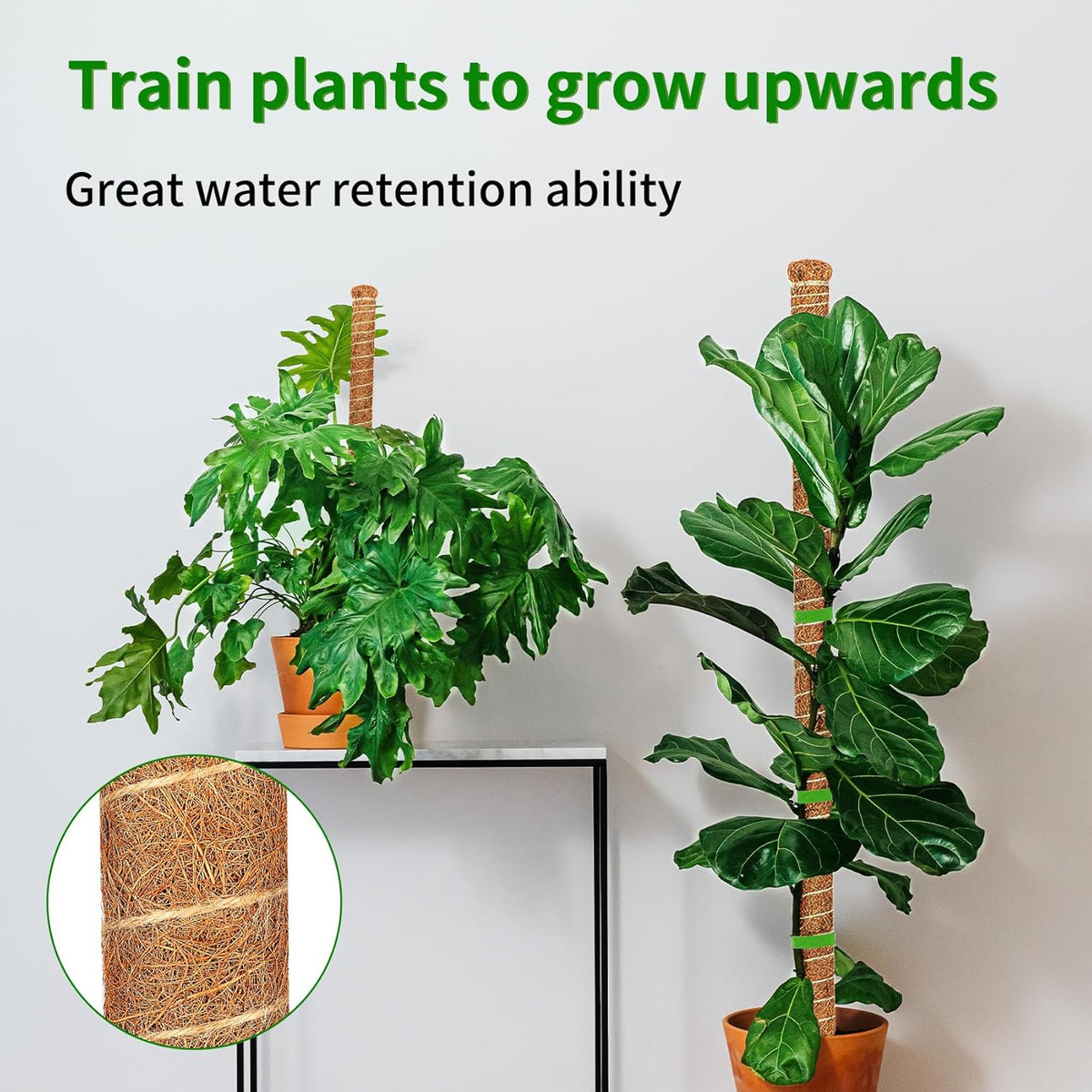 3 Pack Moss Pole, 26.8-Inch Moss Poles for Plants Monstera, Bendable Plant Support Stakes for