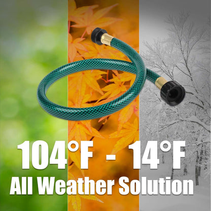 Garden Hose Leakproof for Gardener: 1/2” PVC Water Hoses with GHT Fittings - 2 FT No Kink and