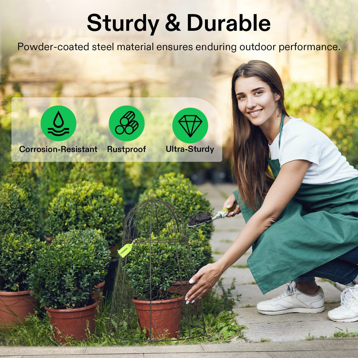 VIVOSUN Garden Cloches for Plants, Rustproof Chicken Wire Cloches with Flip-Top Design & Integrated