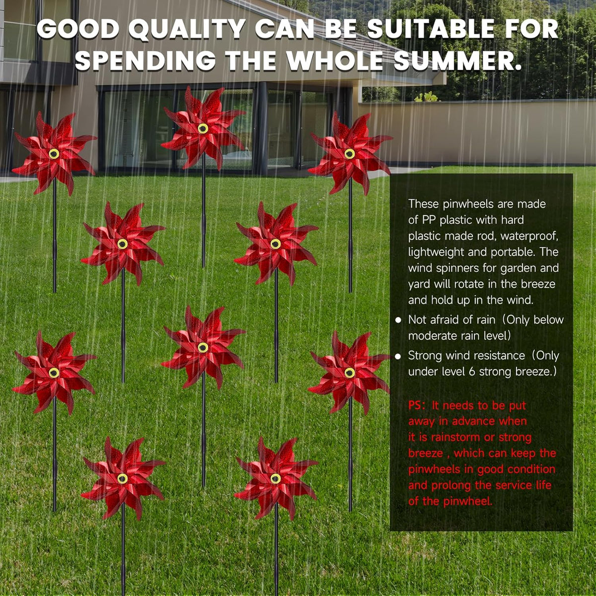 10 PCS Reflective Pinwheels for Yard and Garden Bird Devices Pre-Installed Sparkly Wind Spinner