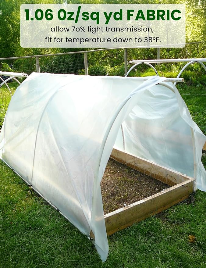 Plant Covers Freeze Protection, 10 ft x 33 ft 1.0 oz/yd² Reusable Frost Protection Floating Row