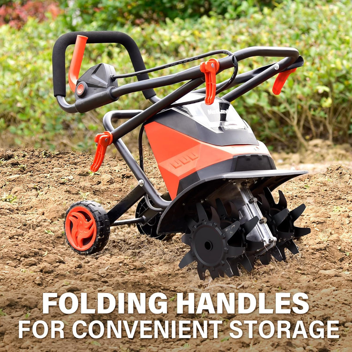 MAXLANDER Cordless Tiller Cultivator, 40V 12-Inch Brushless Battery Powered Garden Tiller with 4