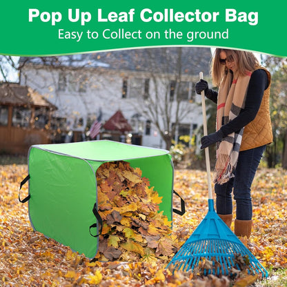 80 Gallon Leaf Collector Bag, Collapsible Trash Can Yard Waste Bag, Portable Pop Up Leaf Bags