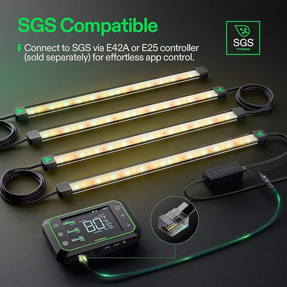 VIVOSUN Lumaray LED Grow Light Bars 16”(4-Bar), Full Spectrum Side Lighting with 60% Red Light up