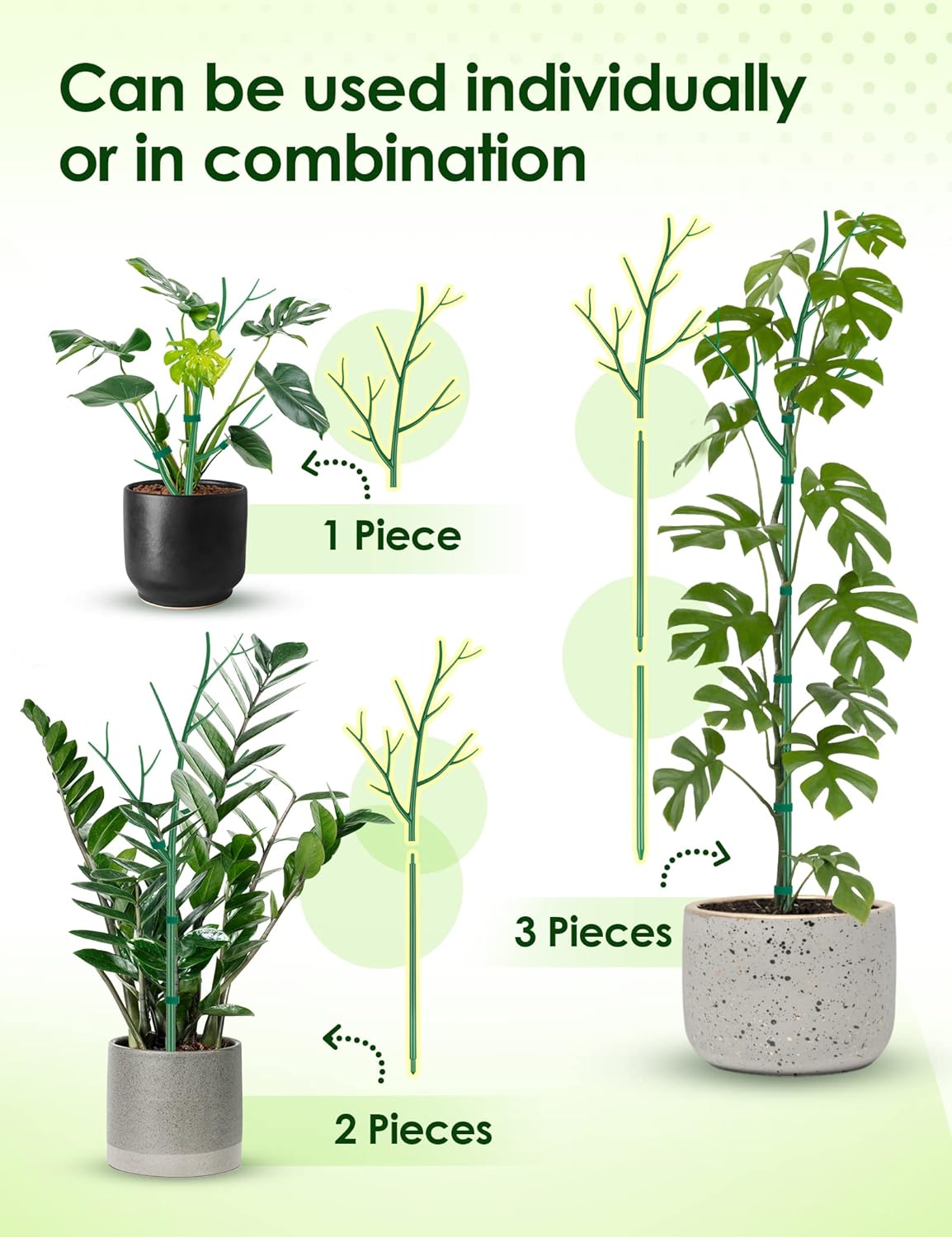 NiHome Comprehensive Plant Support Stake Set of 8 - Durable, UV Resistant 39.5" Stakes with