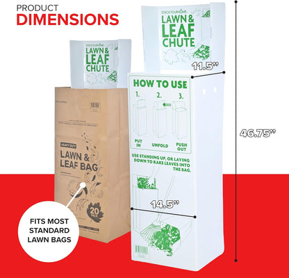 Lawn and Leaf Chute, Reusable Lawn Bag Holder for Easy Leaf Collecting, Durable Lawn Bag Funnel for