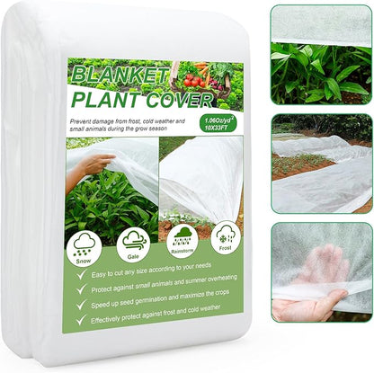 YDSL Plant Cover 10 Ft x 33 Ft Plant Covers Freeze Protection with Ultra Fine Mesh Reusable