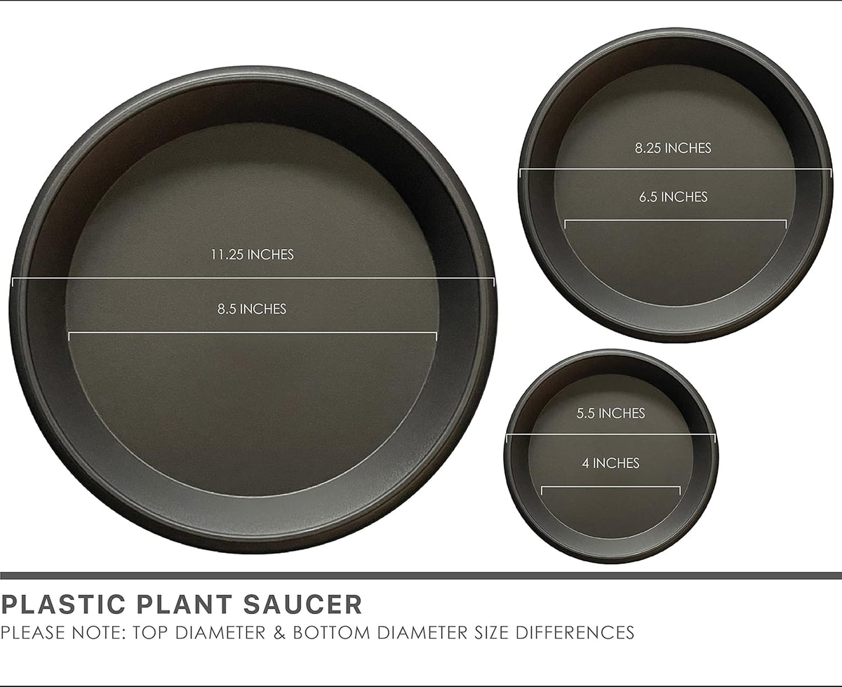 Plant Saucer 6 Pack Drip Trays Planter Pot Base Heavy Duty Plastic Drainage Tray for Indoor