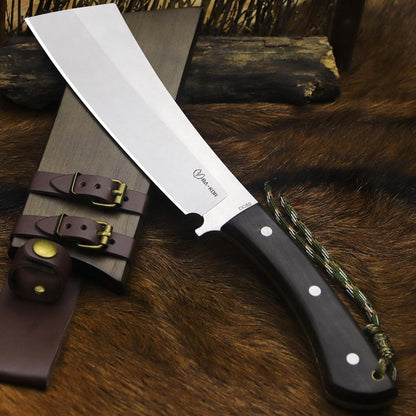 BA-KOR (Pioneer ) (14.6") DC53 steel 6mm thickened full Tang fixed knife+ Wooden sheath &(5.9IN)