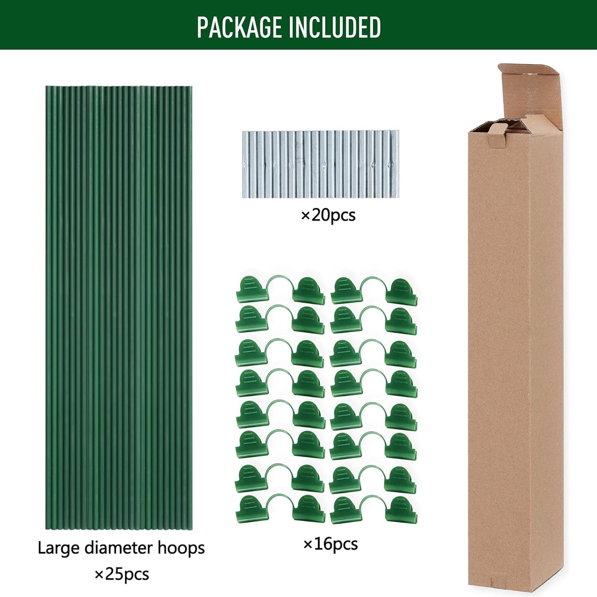 MAXPACE Greenhouse Hoops for DIY 2.8ft or Wider Grow Tunnel, Rust-Free Fiberglass Support Hoops