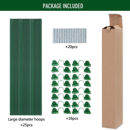 MAXPACE Greenhouse Hoops for DIY 2.8ft or Wider Grow Tunnel, Rust-Free Fiberglass Support Hoops