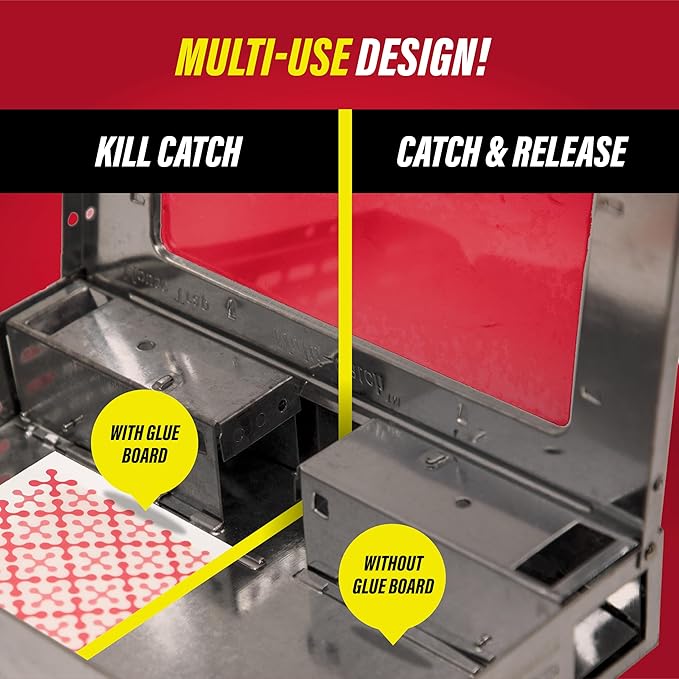 Catchmaster Multi-Catch Mouse Trap 6-Pack, Humane Mouse Traps Indoor for Home, Includes Replaceable