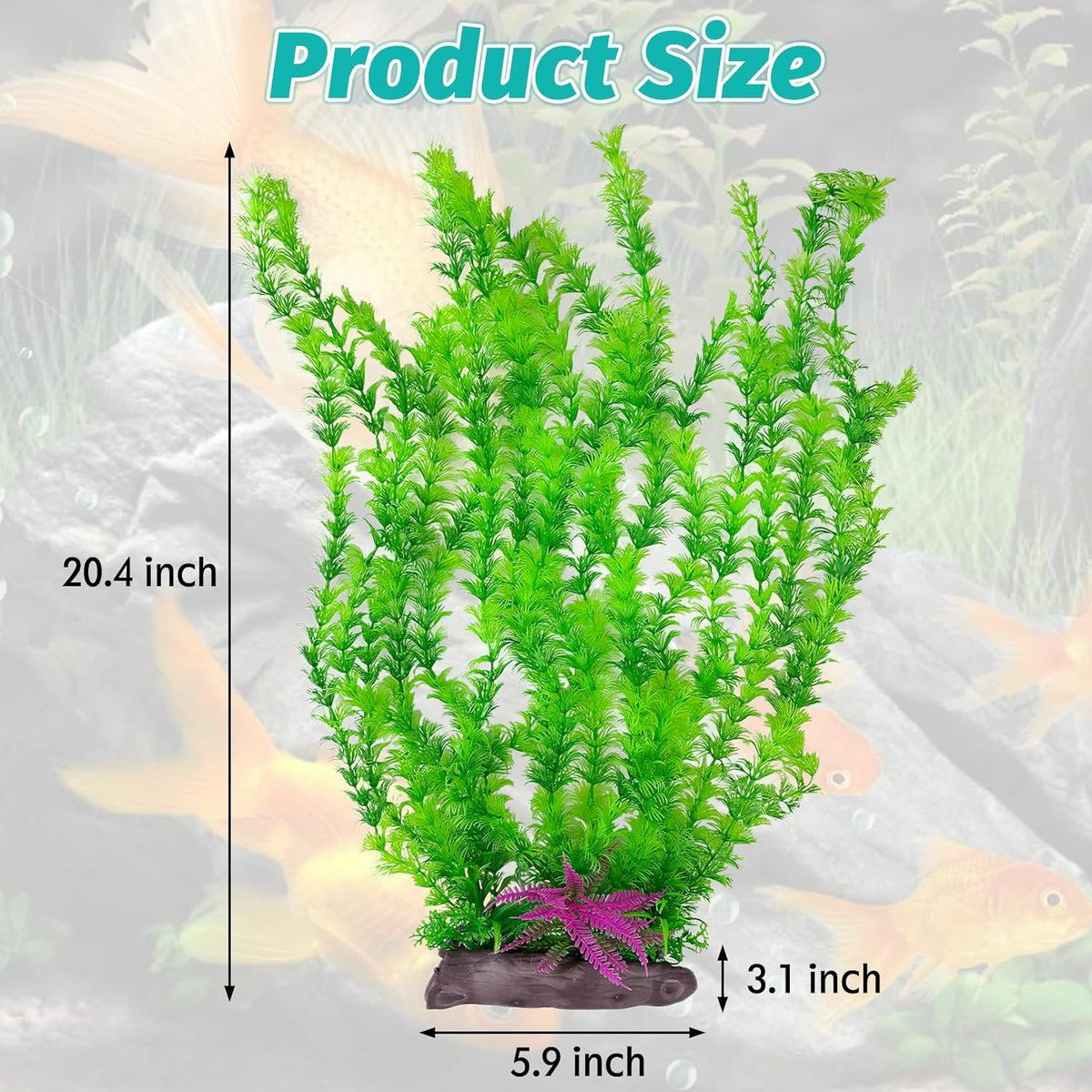 Hamiledyi Aquarium Plastic Plants Aquarium Decor Artificial Fish Tank Plants,Tall Fish Tank