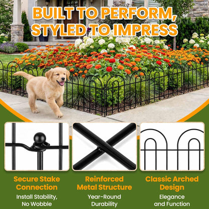 28 Pack 40ft x 13in Decorative Garden Fence Panels - Animal Barrier No Dig Fence Garden Fencing Dog