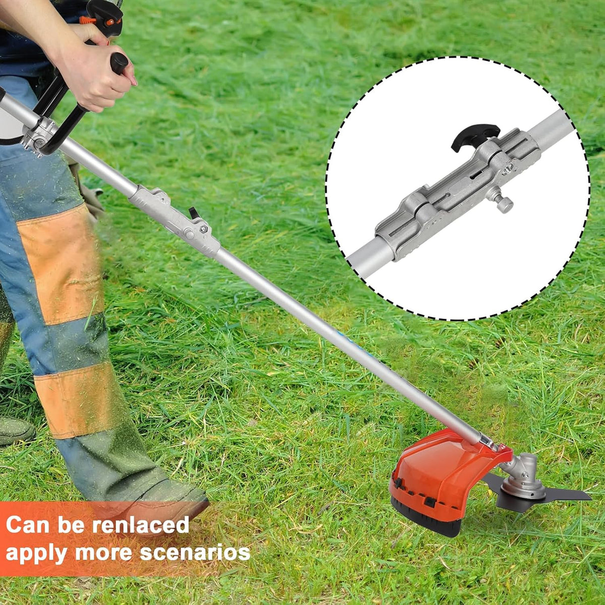 Lawn Mower, 52CC Gas Weed Trimmer, Cordless Hedge Trimmer, 2-Stroke Brush Cutter, Handheld Weed