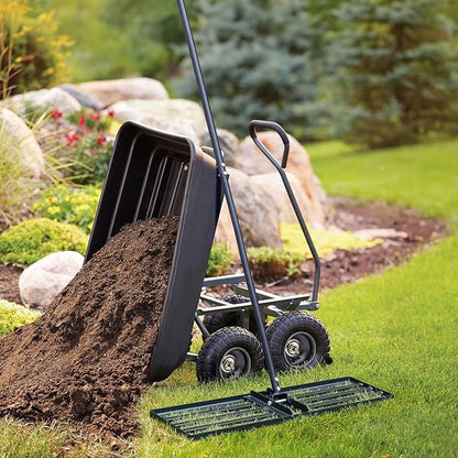 Jardineer Lawn Leveling Rake 36 Inches with 72 Inches Long Handle, Yard Leveling Rakes for Grass
