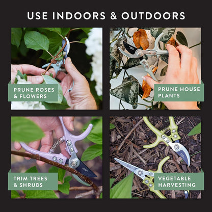 Modern Sprout Hand Pruners - Lightweight Pruning Shears W/Easy Lock- Gardening Scissors - Bypass