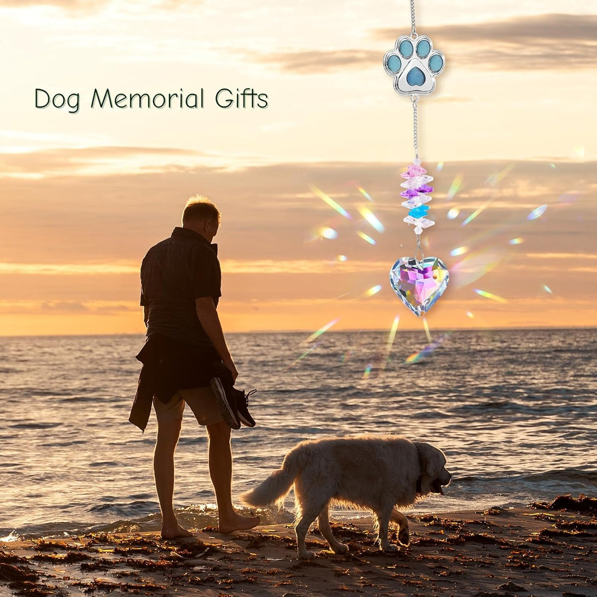 Dog Memorial Gifts for Loss of Dog - Loss of Dogs Sympathy Gift - Pet Memorial Crystal Decor