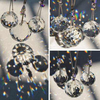 30/30/40mm Crystal Ball Prisms Suncatcher Hanging Ornament Chakra Crystals Rainbow Maker for