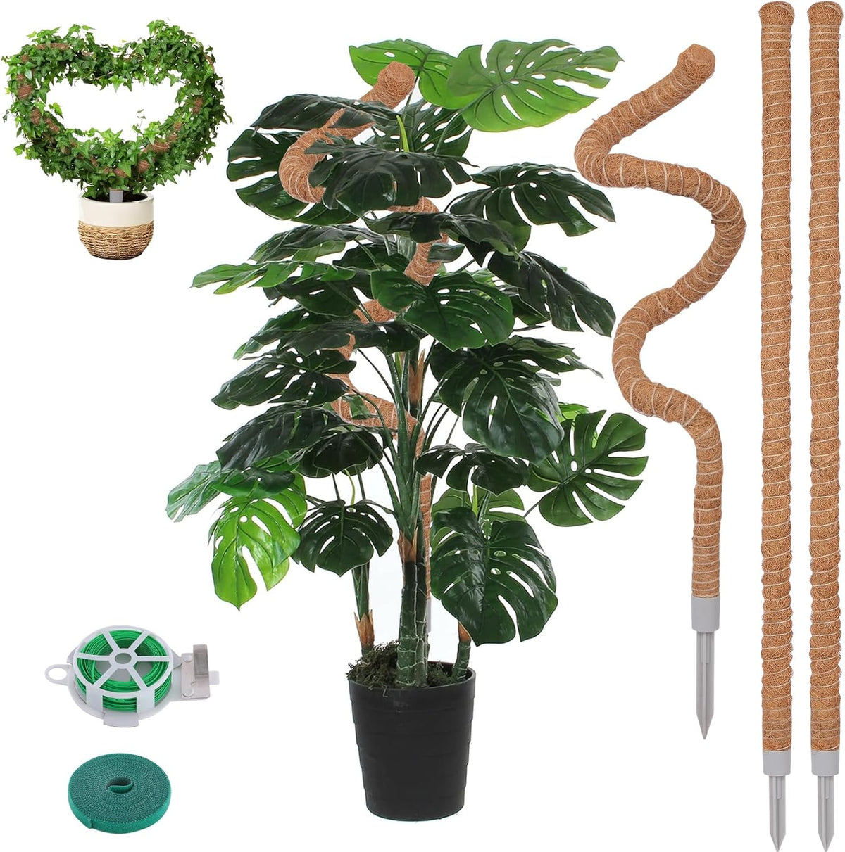 3 Pack Moss Pole, 50 Inch Monstera Plant Support, Tall Moss Poles for Climbing Plants Indoor DIY