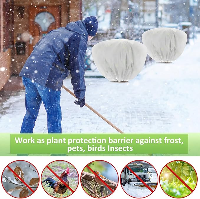 12 Pcs Winter Plant Covers Freeze Protection 39.4x23.6 Inch Horizontal Shrub Tree Rose Plant