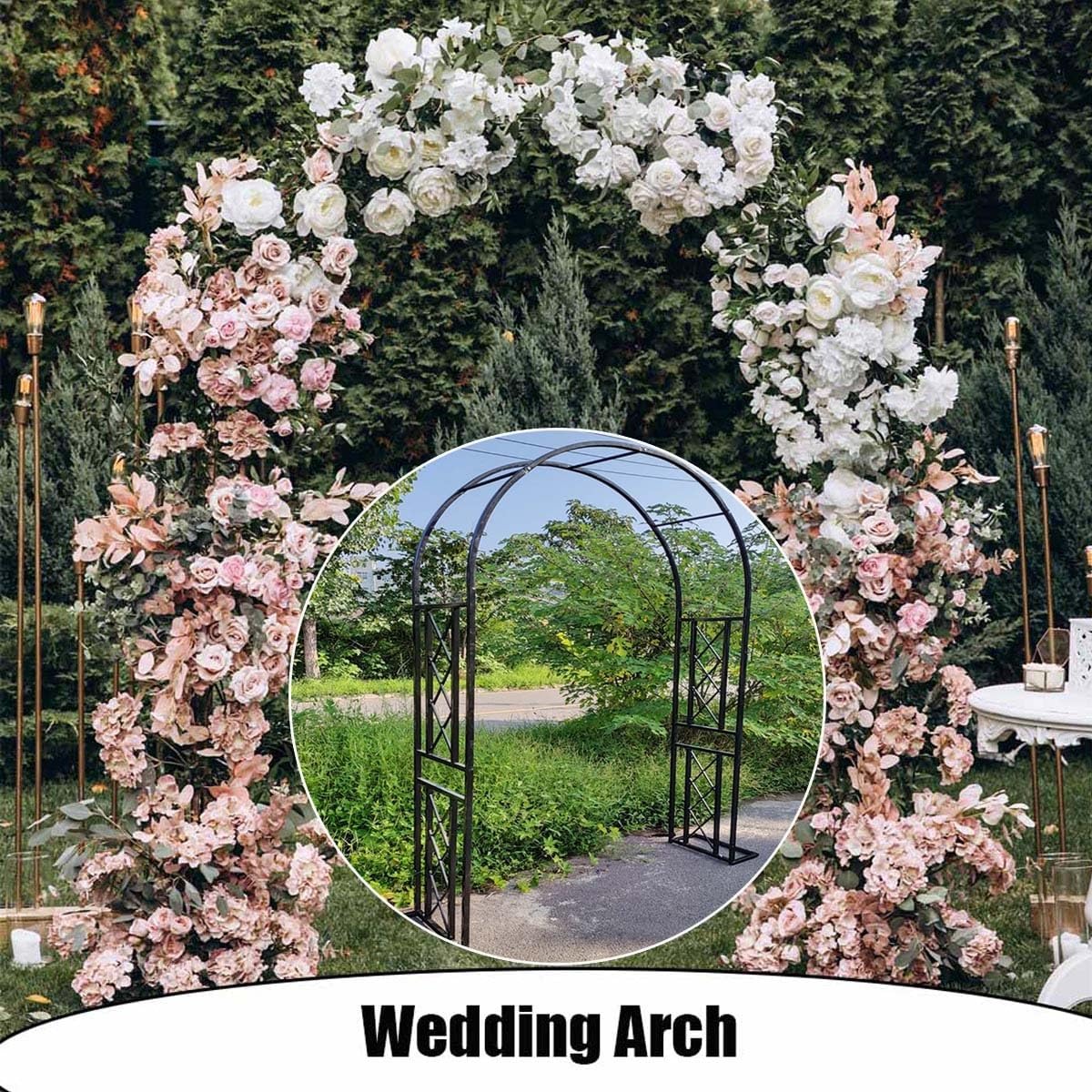Garden Arbor, Metal Wedding Arch for Ceremony Party, Garden Trellis for Climbing Plants Outdoor