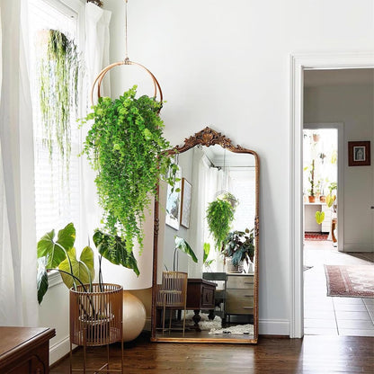 RECUTMS Hanging Money Plants Fake Outdoor Hanging Artificial Flower for Outdoors Hanging Basket