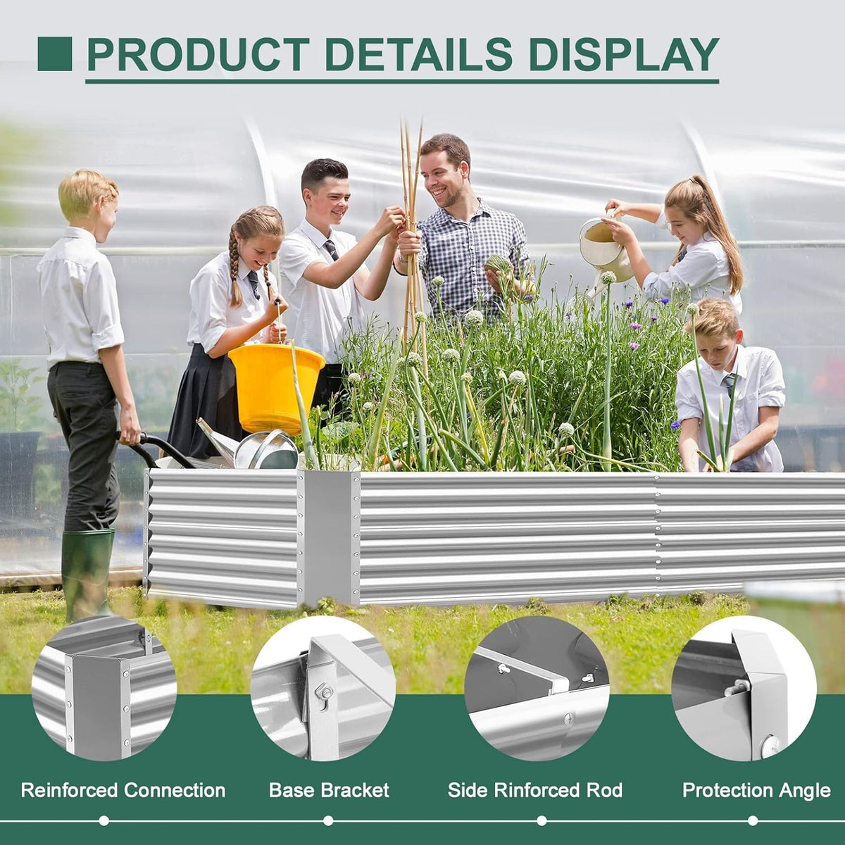 Land Guard 2 Pack 6×3×2 ft Galvanized Metal Raised Garden Bed, 2FT Deep Root Elevated Planter Box