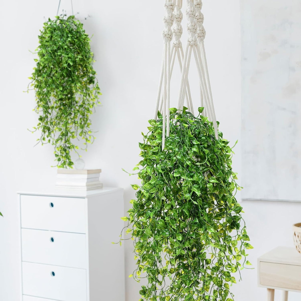 Hoteam 12 Pcs Artificial Hanging Plants 32 Inch Fake Ivy Vines with Fake Leaves Patio Artificial