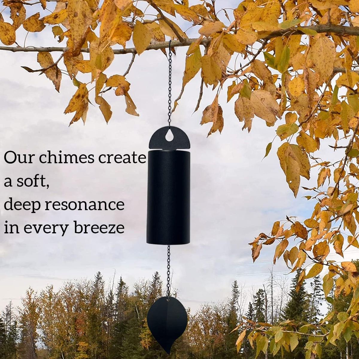 Deep Resonance Serenity Bell Large Metal Cylinder Wind Chimes Outdoor Windbell Deep Tone 30 Inch