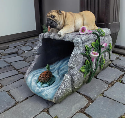 Dog Statues Gutter Extension Garden Decoration, Resin Outdoor Decor, Animal Downspout Diverter