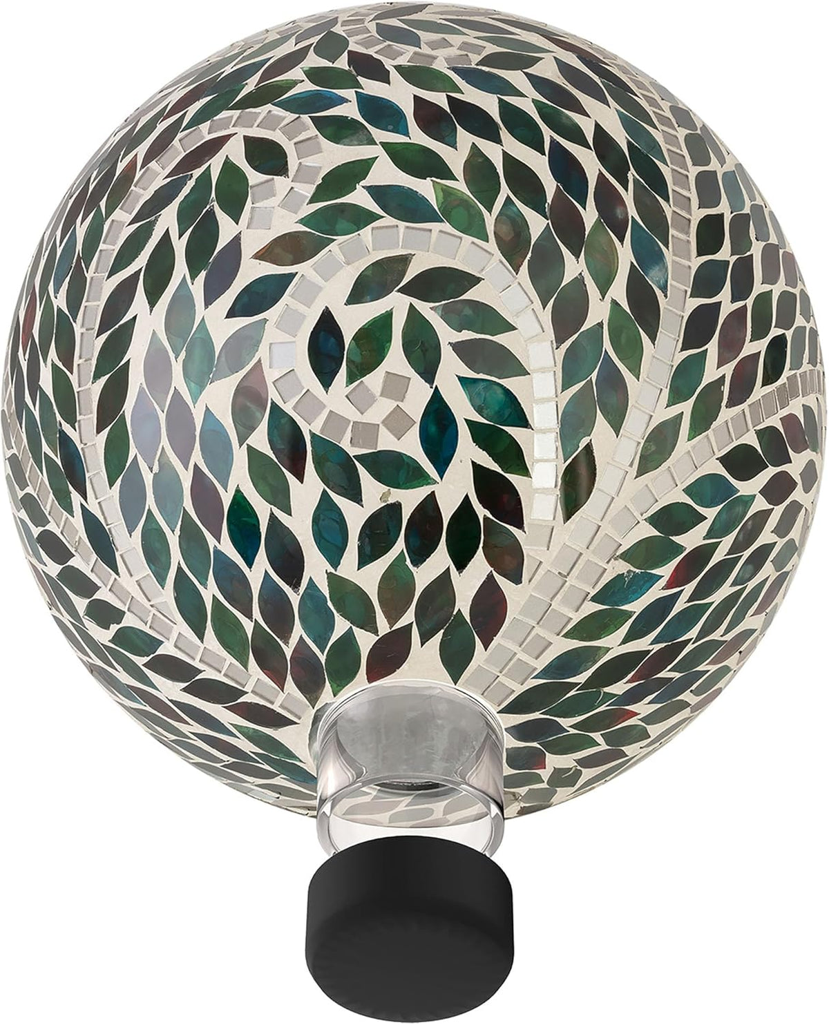 Alpine Corporation 10" Diameter Indoor/Outdoor Glass Mosaic Gazing Globe Yard Decoration, Scroll