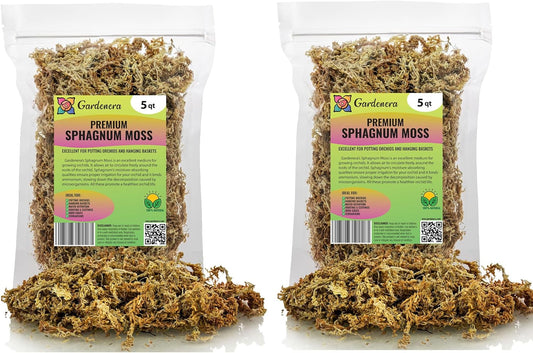 Premium Grade Sphagnum Moss by Gardenera - 10 Quart - Organic Hand Mixed New Zealand Long Fibered