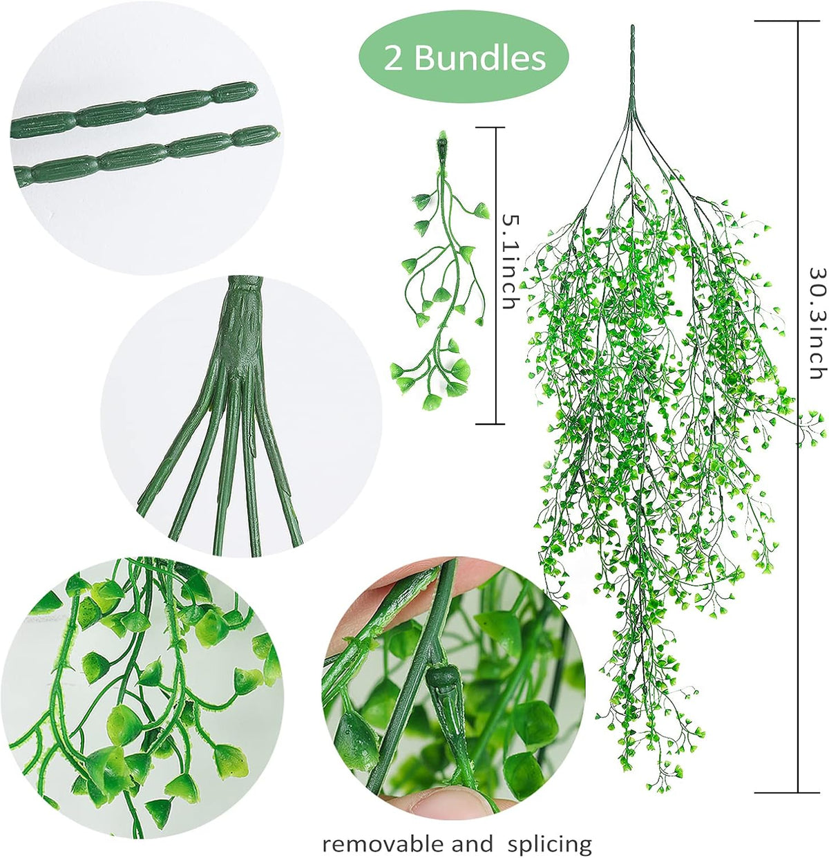 RECUTMS 4Pcs Artificial Hanging Plants Faux Hanging Greenery Ivy Decor Artificial Hanging Vines