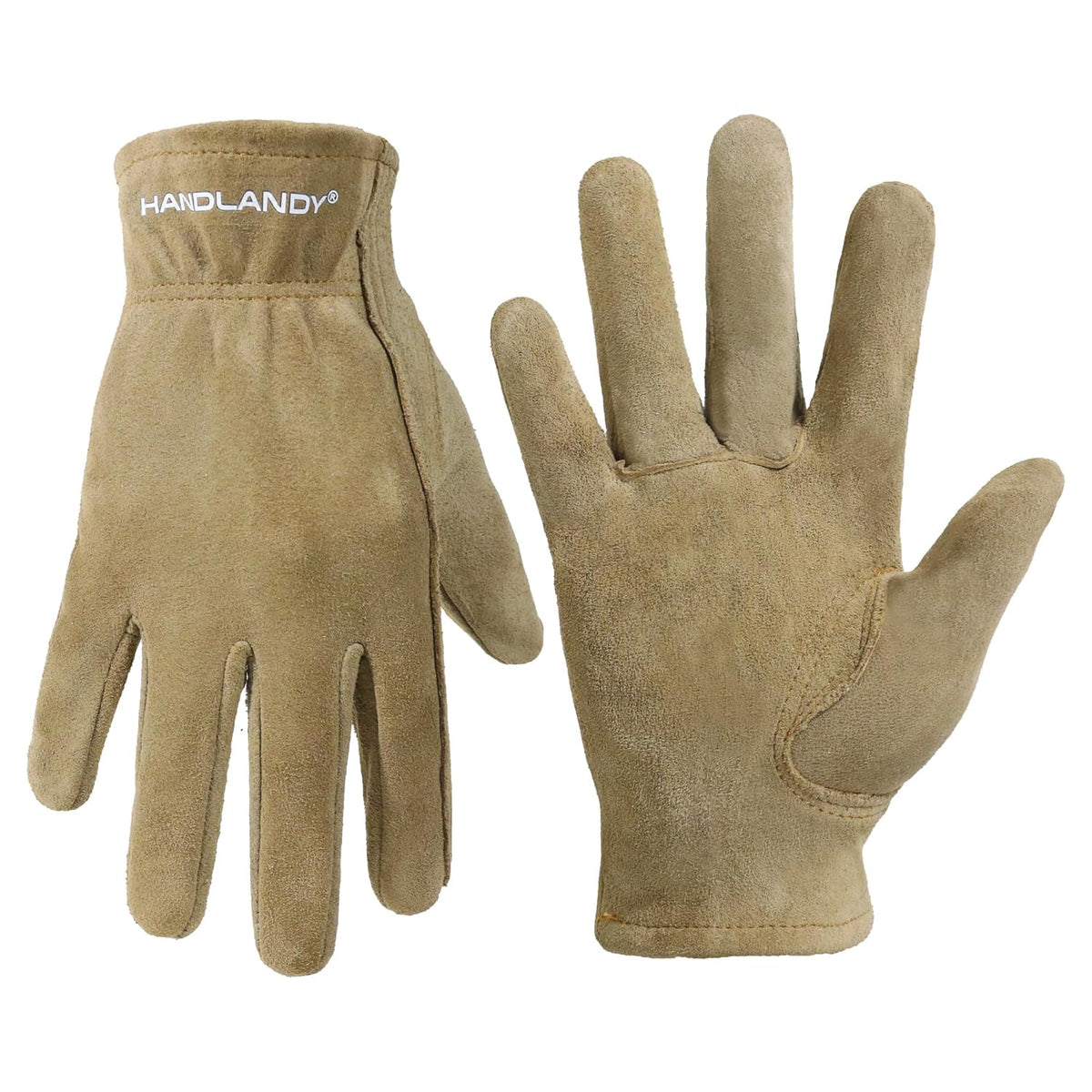 HANDLANDY Kids Genuine Leather Work Gloves for ages 3-11, Children Gardening Gloves for Boys, Girls