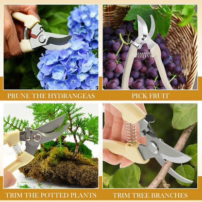 Amylove 24 Pcs Garden Flower Shears Pruning Scissors Heavy Duty Plant Scissors Garden Clippers Hand