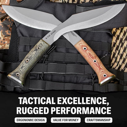 Condor Tool & Knife K-tact Kukri Knife Desert | Gardening Machete | Micarta Handle | Kydex with