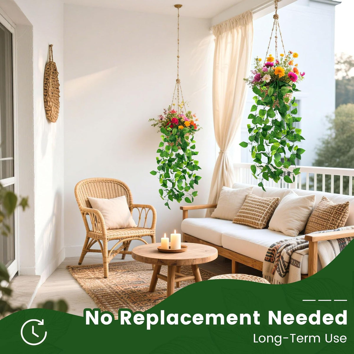DomeStar 2PCS Fake Vines, Fake Hanging Plants Ivy Vines, Artificial Greenery Garland for Home