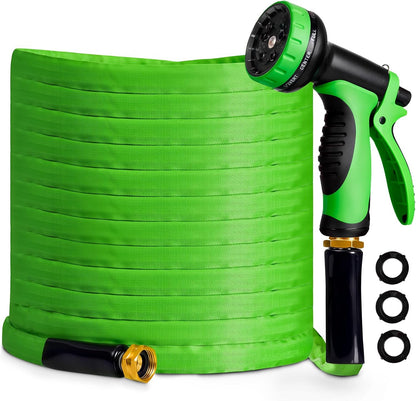Garden Hose 25 FT,Non-Expanding,10 Functional Nozzles,Garden Hose Anti-Kink,Heavy Duty Flexible