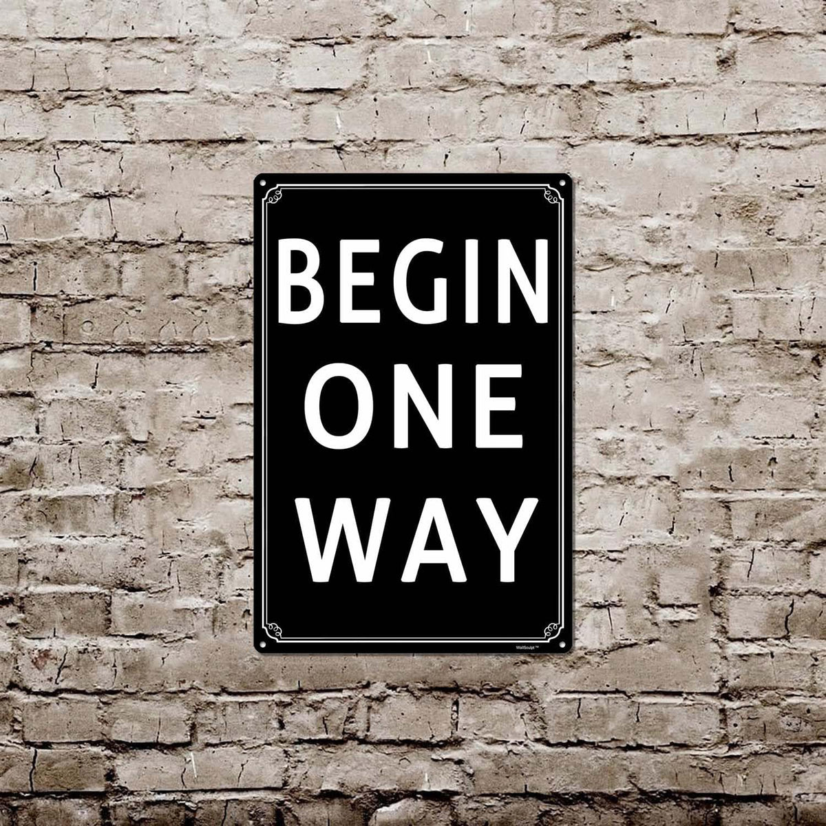 8x12" Begin One Way Parking Lot Sign - High-Intensity Grade Aluminum, Weatherproof &