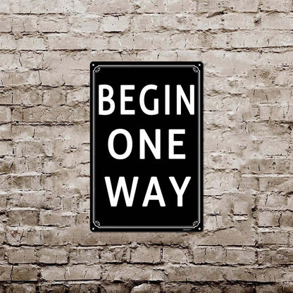 8x12" Begin One Way Parking Lot Sign - High-Intensity Grade Aluminum, Weatherproof &