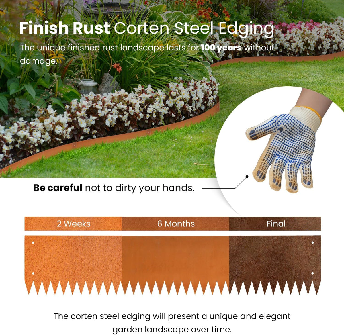 Corten Steel Landscape Edging Metal Edging Landscaping Garden Edging Steel Landscaping 40 Inch